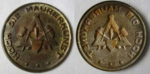 seltene DDR Blech Medaille "Hoch die Maurerkunst" (148971)