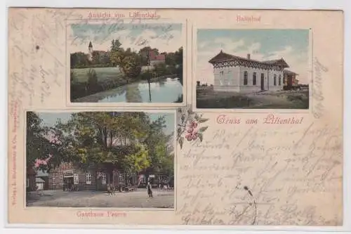 900609 Mehrbild Ak Gruß aus Lilienthal Gasthaus, Bahnhof usw. 1904