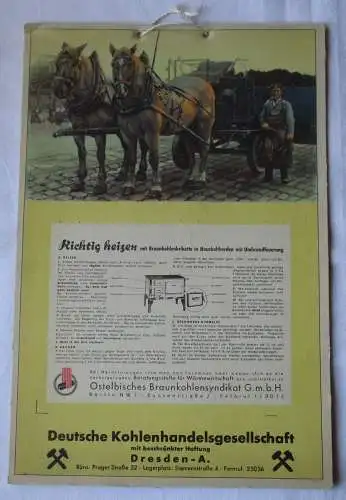 rares Reklame Plakat Deutsche Kohlenhandelsgesellschaft "Richtig heizen"(108025)