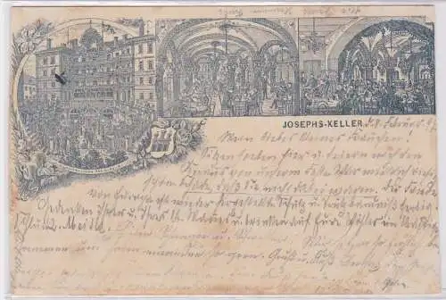900642 Vorläufer Ak Freiburg im Breisgau Gasthaus Josphs Keller 1897