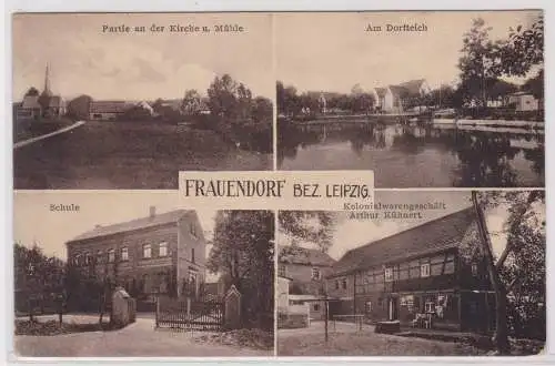 900165 Mehrbild Ak Frauendorf Bez.Leipzig Kolonialwarengeschäft usw. 1929