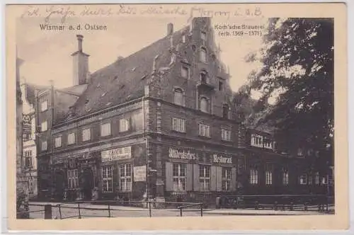 900741 Ak Wismar an der Ostsee Kochsches Brauerei 1926