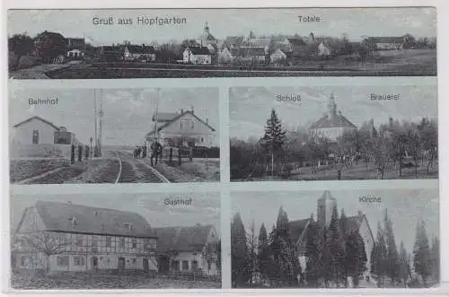 900808 Mehrbild Ak Gruß aus Hopfgarten Bahnhof, Gasthof usw. 1914