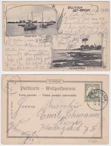 69380 Ak Fischer Boote Deutsch Ostafrika DOA Stempel Dar es Salaam 1905