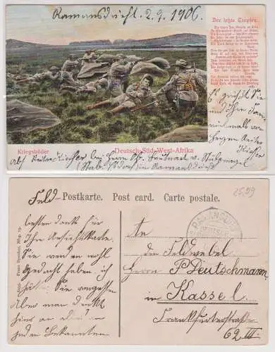 901700 Ak Kriegsbilder Deutsch Süd-Westafrika Namibia Stempel Ramansdrift 1906