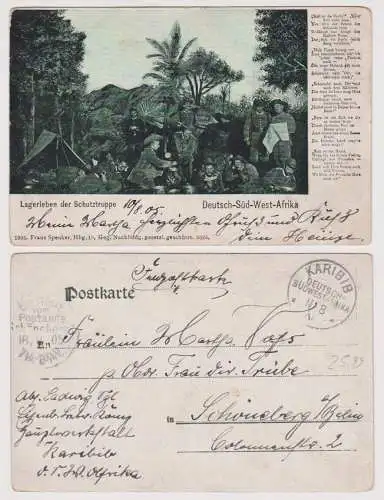 901925 Ak Lagerleben Deutsch Süd-Westafrika Namibia Stempel Karibib 1906