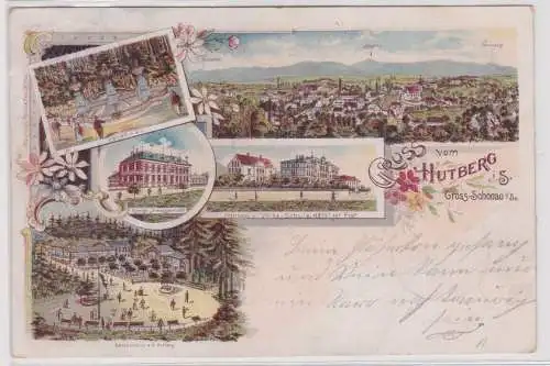 900103 Lithographie Ak Gruss vom Hutberg Gross-Schönau in Sachsen 1900