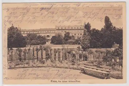 900108 Ak Riesa - Am Kaiser Wilhelm-Platz 1913