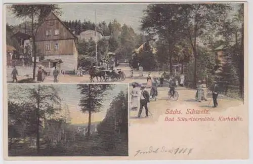 900113 Mehrbild Ak sächs. Schweiz, Bad Schweizermühle Kurhotel 1906