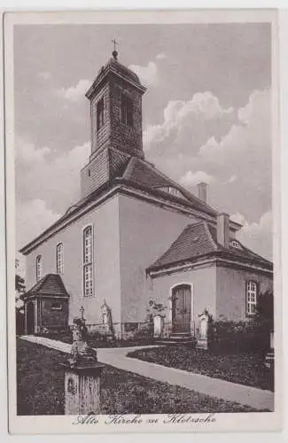 900119 Ak Partie an der alten Kirche zu Klotzsche 1952