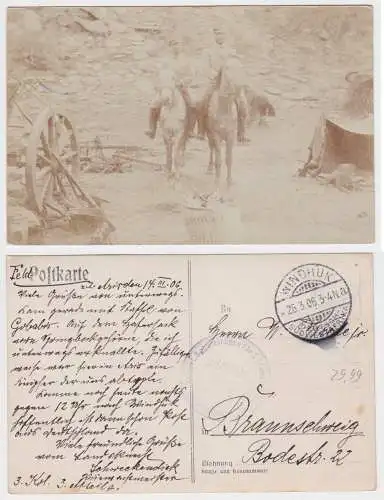 902086 FotoAk Schutztruppler Deutsch Süd-Westafrika Namibia Stempel Windhuk 1906