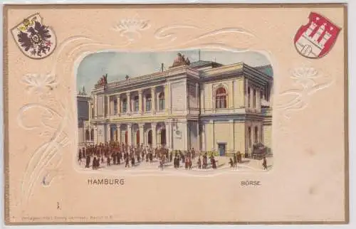 901349 geprägte Rahmen Ak Hamburg - Börse um 1900