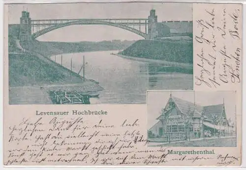 901365 Mehrbild Ak Levensauer Hochbrücke, Margarethenthal Kiel 1902