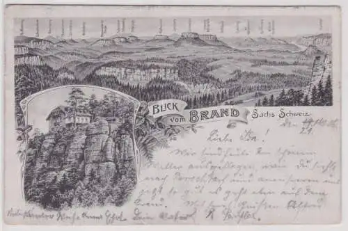 94984 Lithographie Ak Blick vom Brand sächs. Schweiz 1906