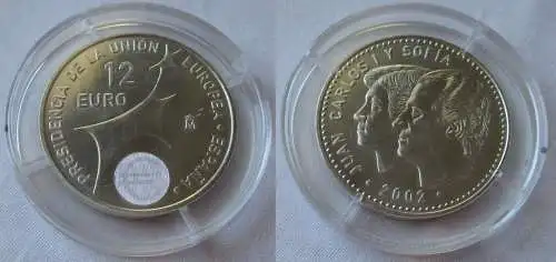 12 Euro Silbermünze Spanien Juan Carlos Präsidentschaft der EU 2002 (156888)