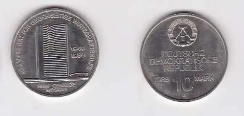 DDR Gedenkmünze 10 Mark 40 Jahre RGW gegenseitige Wirtschaftshilfe 1989 (156606)