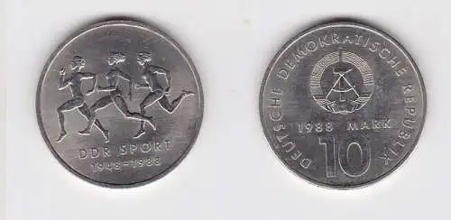 DDR Gedenk Münze 10 Mark 40 Jahre DDR Sport 1988 vz (156448)