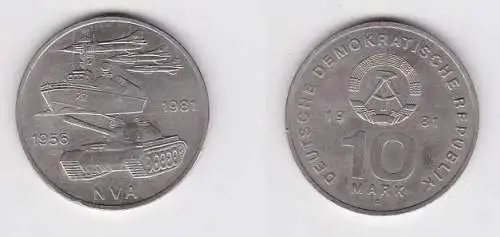 DDR Gedenk Münze 10 Mark 25 Jahre Nationale Volksarmee NVA 1981 (156526)