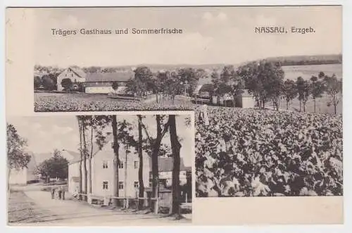 97352 Ak Nassau im Erzgebirge Trägers Gasthaus und Sommerfrische 1917