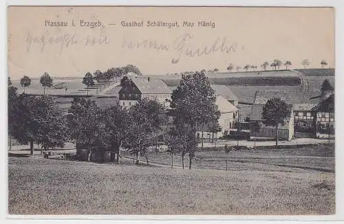 87620 Ak Nassau im Erzgebirge Gasthof Schäfergut Max Hänig 1919