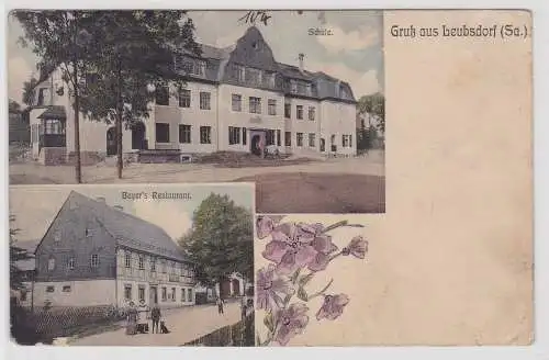 73415 Mehrbild Ak Gruß aus Leubsdorf Schule, Beyers Restaurant 1922