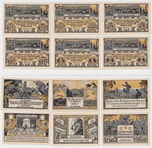 6 Banknoten Notgeld Stadt Eschershausen 1921 komplette Serie (155077)