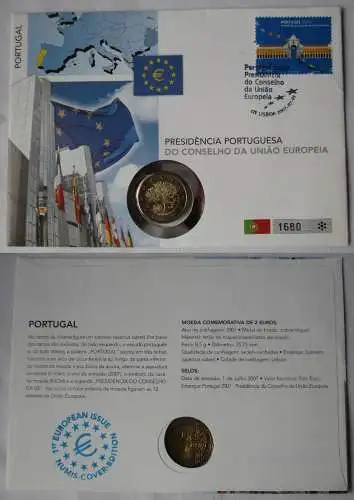 Numisbrief Portugal 2007 2 Euro Ratspräsidentschaft Stgl. (118087)