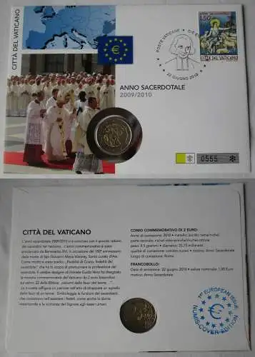Numisbrief Vatikan 2010 2 Euro Priesterjahr 2009/2010  Stgl. (118340)