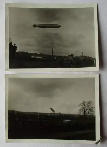 20418 Original 2x Foto Zeppelin über Gornau im Erzgebirge
