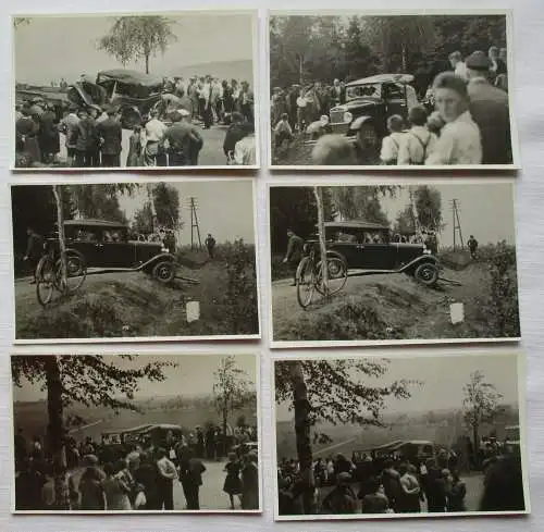90822 Original 6x Foto Autounfall bei Gornau im Erzgebirge mit Abschleppdienst