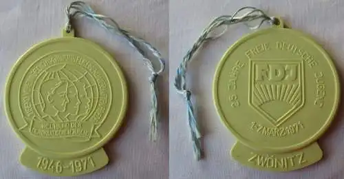 DDR Medaille 25 Jahre Freie Deutsche Jugend FDJ Zwönitz 1946 - 1971 (153305)