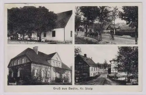 59331 Mehrbild Ak Gruß aus Bedlin Bydlino in Pommern Gasthof usw. 1935