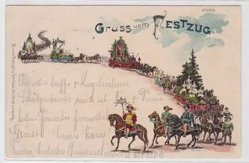 97356 Künstler Ak Bruno Bürger Leipzig No.6262 Gruß vom Festzug 1900