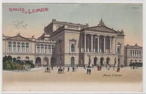 74850 Künstler AK Bruno Bürger Leipzig No. 3690 Gruss / Neues Theater 1912