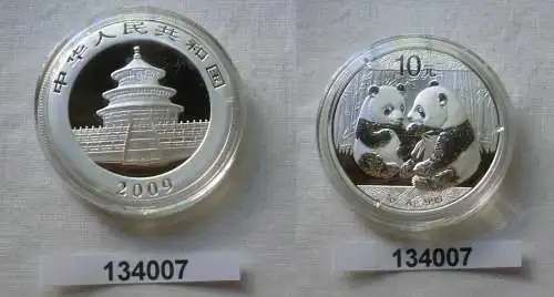 10 Yuan Silber Münze China 2009 Panda 1 Unze Silber (134007)