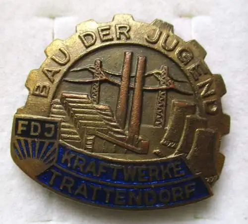 DDR Abzeichen Bau der Jugend Kraftwerk Trattendorf in Gold (117763)