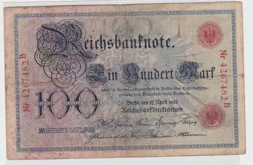 100 Mark Reichsbanknote 17.4.1903 Rosenberg 20 (130615)
