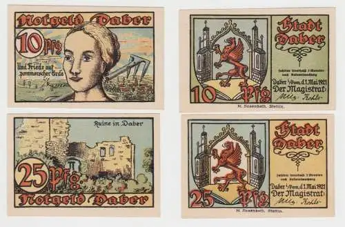 2 Banknoten Notgeld Stadt Daber Dobra in Pom. 1.5.1921 (134109)