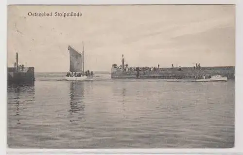 97754 Ak Ostseebad Stolpmünde (Ustka) Hafeneinfahrt 1922