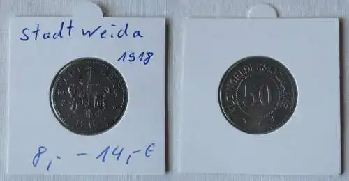 50 Pfennig Eisen Notmünze Notgeld Stadt Weida 1918  (109420)