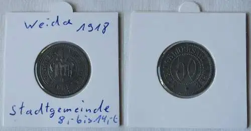 50 Pfennig Zink Notmünze Notgeld Stadtgemeinde Weida 1918 (109010)