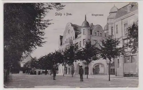 95048 Feldpost Ak Stolp in Pommern Ringstraße 1915