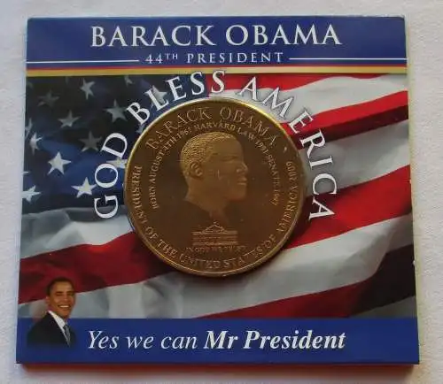 USA Folder Medaille Barack Obama 44th President Yes we can Mr Präsident (124482)