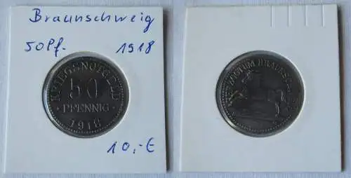 50 Pfennig Eisen Notmünze Notgeld Staatsbank Braunschweig 1918  (108391)