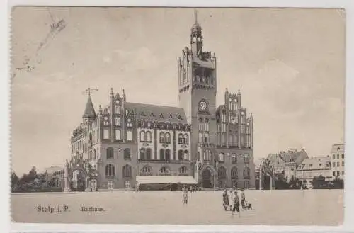 76192 Ak Stolp in Pommern Rathaus 1914