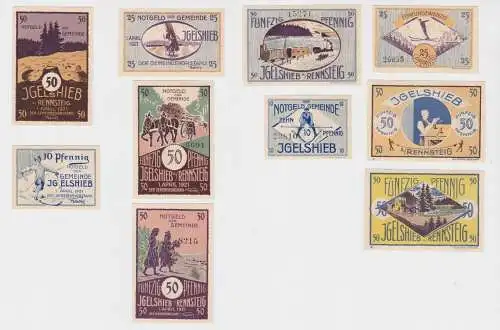 5 Banknoten Notgeld Gemeinde Igelshieb 1.4.1921 (138021)