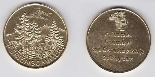 DDR Medaille Pionierlager Soja Kosmodemskaja Stolberg Harz Stufe Gold (134195)