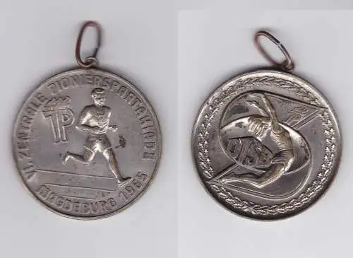 DDR Medaille VI.Zentrale Pionierspartakiade Magdeburg 1965 Stufe Silber (137723)