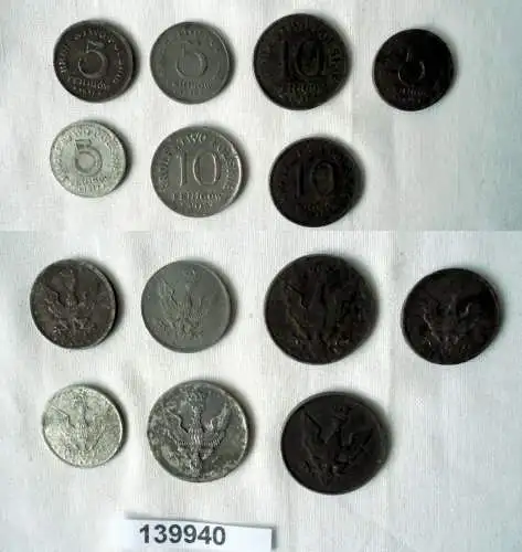 7 Eisen Notmünzen geplantes Königreich Polen 1917/1918 (139940)
