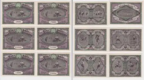 6 Banknoten Notgeld Naunhof Sportverein e.V. 1921 (123287)